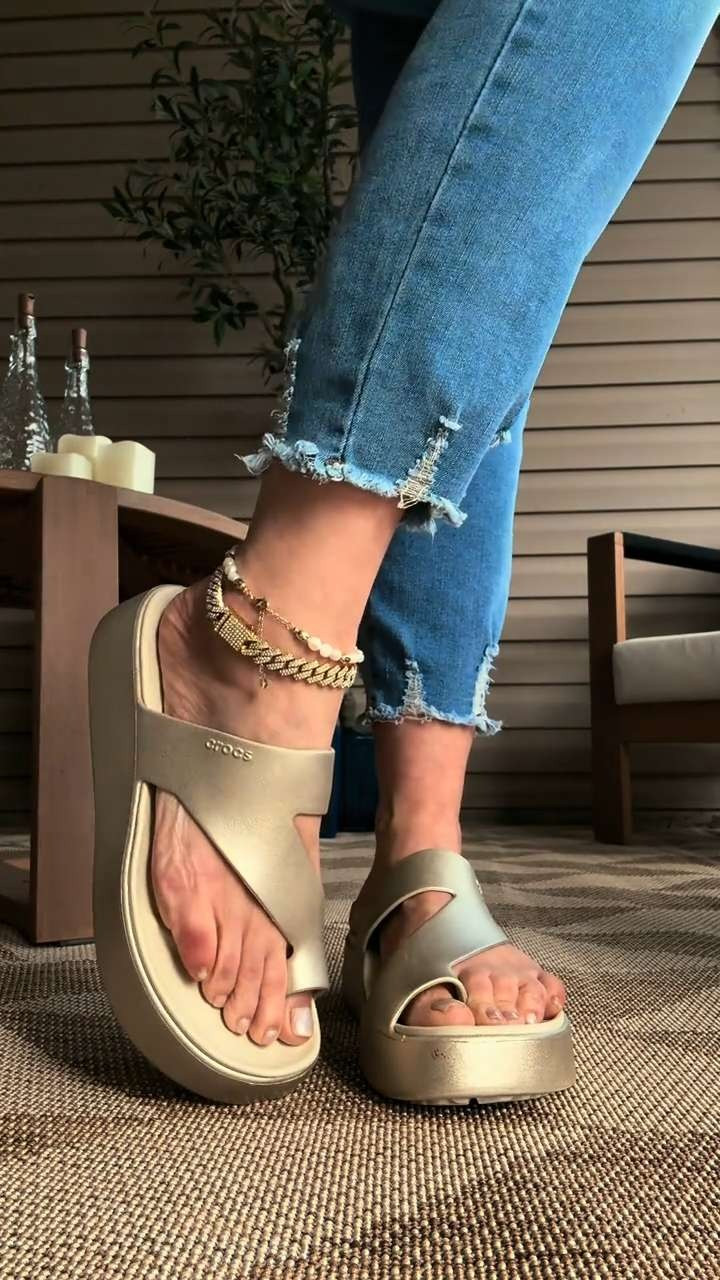These Crocs toe loop sandals but in metallic colors! A more upgraded color than the normal ones. 

#LTKFinds #LTKShoeCrush #LTKStyle
#CrocsStyle #SubtleShine #EverydayFits #earnscommissions 

 #LTKootd #LTKSeasonal #LTKOver40
