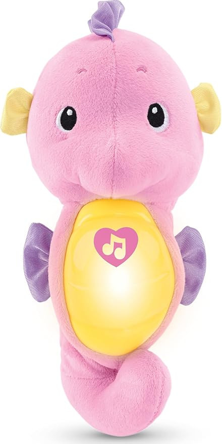 Fisher-Price Musical Baby Toy, Soothe & Glow Seahorse, Pink Plush Sound Machine with Lights & Vol... | Amazon (US)