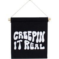 Creepin It Real Hang Sign - Mini Wall Hanging | Wooden Dowel Canvas Flag Art Home Decor Halloween | Etsy (US)