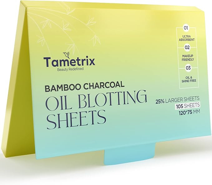 High-Performance Oil Blotting Sheets for Face with Bamboo Charcoal - 3 pack (105 sheets) - Makeup... | Amazon (US)
