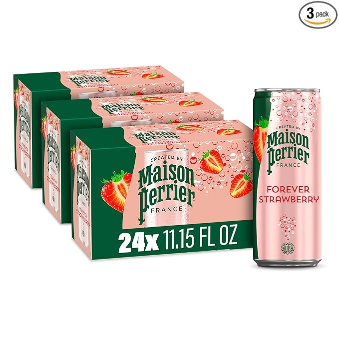 Maison Perrier Forever Strawberry Flavored Sparkling Water, 11.15 Fl Oz Cans, 8 Count, 3 Pack 267... | Amazon (US)