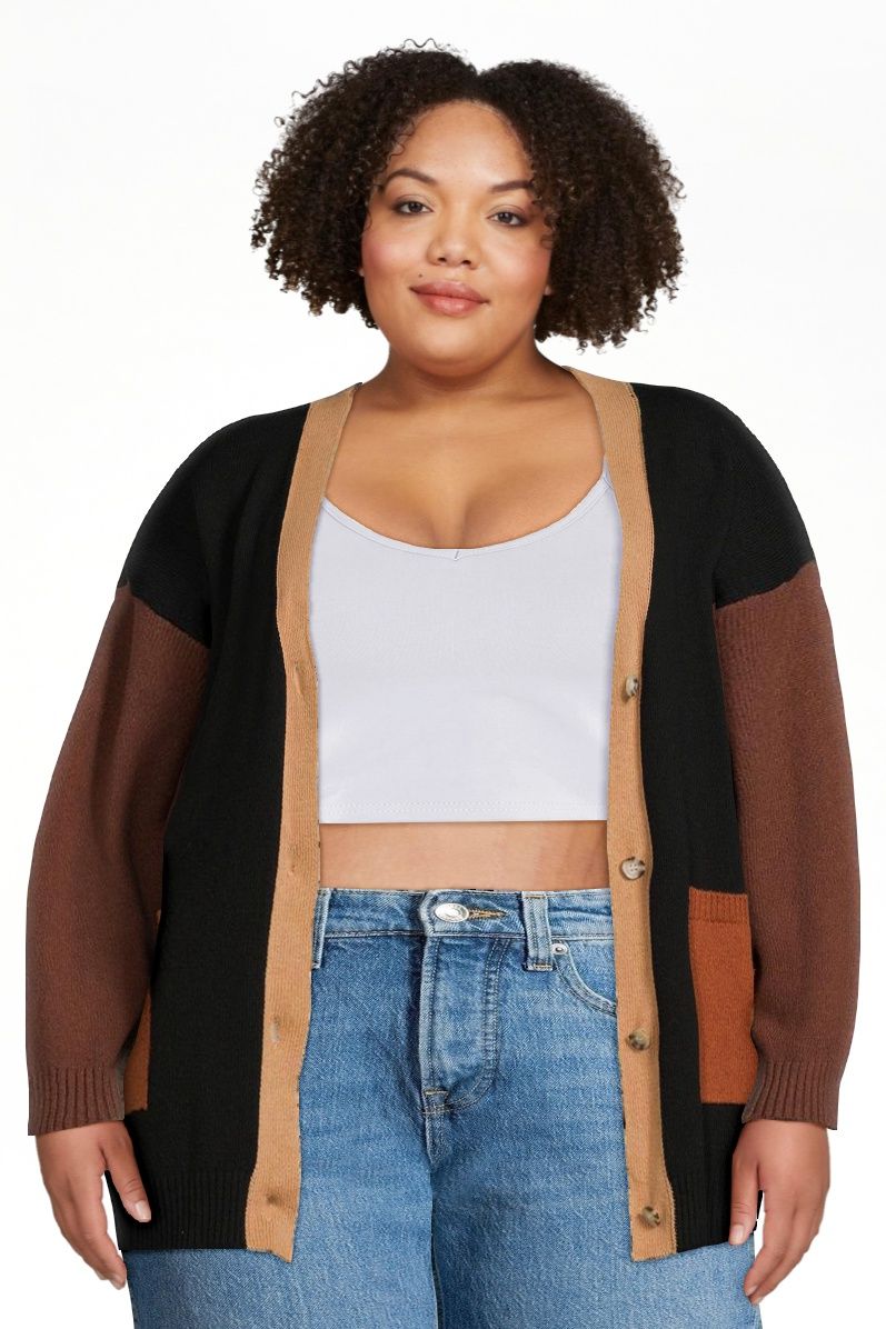 Terra & Sky Women's Plus Size Two Pocket Cardigan Sweater - Walmart.com | Walmart (US)
