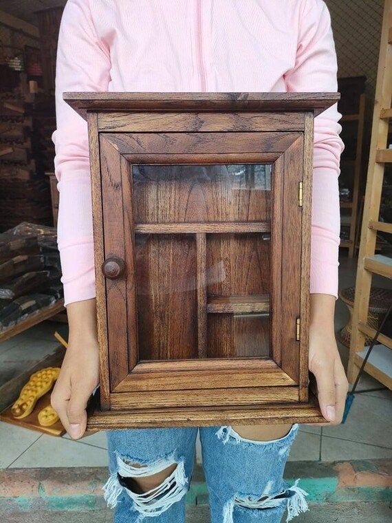 Wall Mount Medicine Cabinet Wood Teak Medicine Cabinet,Rustic Medicine Cabinet Home Depot, Bathro... | Etsy (US)