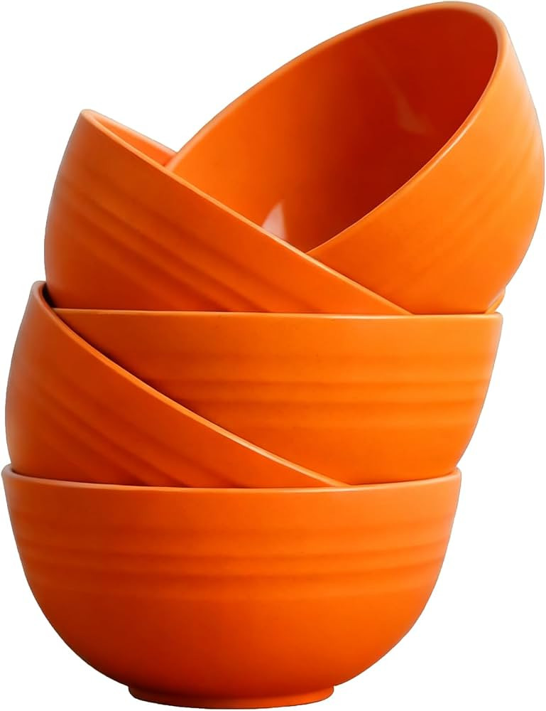 Wheat Straw Bowls Set of 5, Unbreakable Reusable Bowls, Lightweight Microwave & Dishwasher Safe f... | Amazon (US)