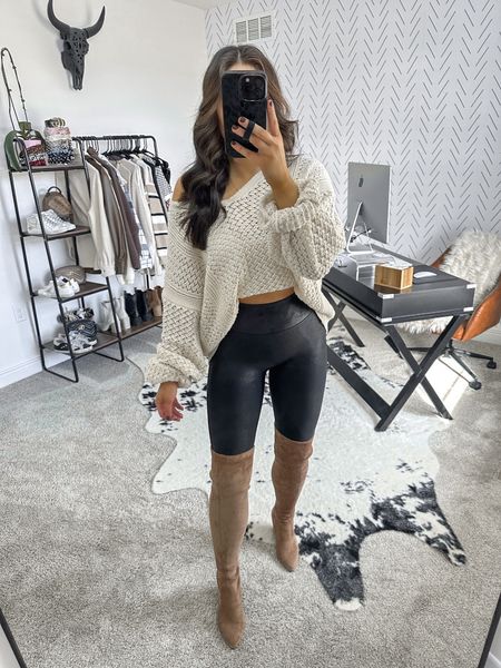 Cropped Tank — small
Sweater — small
Leggings — small petite

Otk boots | brown suede boots | oversized knit sweater | white cropped tank top | spanx faux leather leggings | black leggings 



#LTKunder50 #LTKunder100 #LTKshoecrush