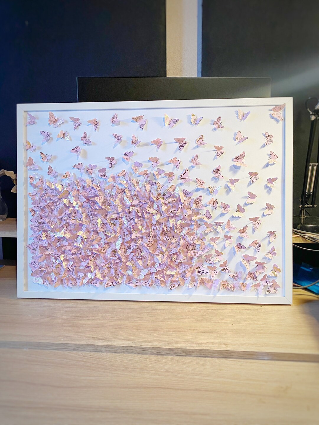 Light Pink Butterflies Wall ART, 3D Paper Art, Handmade Décor, Butterflies’ Art, Wild Butterfl... | Etsy (US)