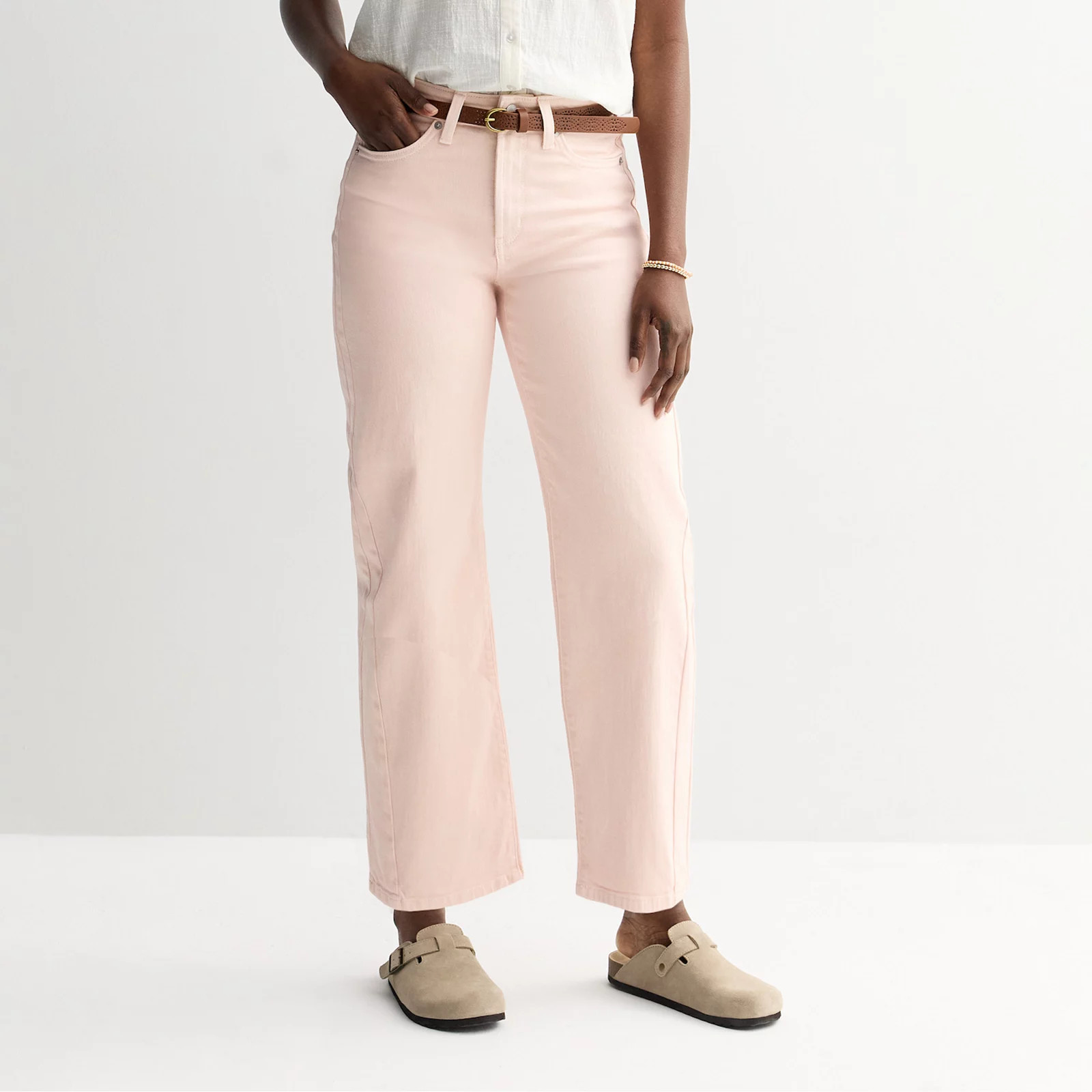 Women's Sonoma Goods For Life® High Rise Barrel Ankle Jeans, Size: 12, Ballerina Dance | Kohl's