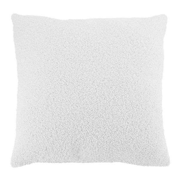 Better Homes & Gardens Sherpa Square Throw Pillow, 20" x 20" , Ivory, Pack of 1 - Walmart.com | Walmart (US)