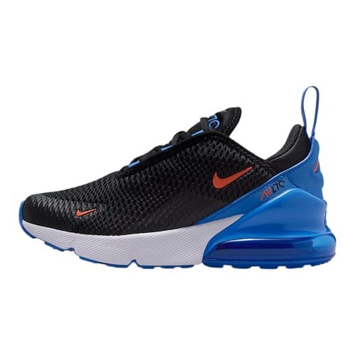 Nike Air Max 270 Little Kids' Shoes (Black/Blue Crystal/White/Turf Orange) Size 1 | Amazon (US)