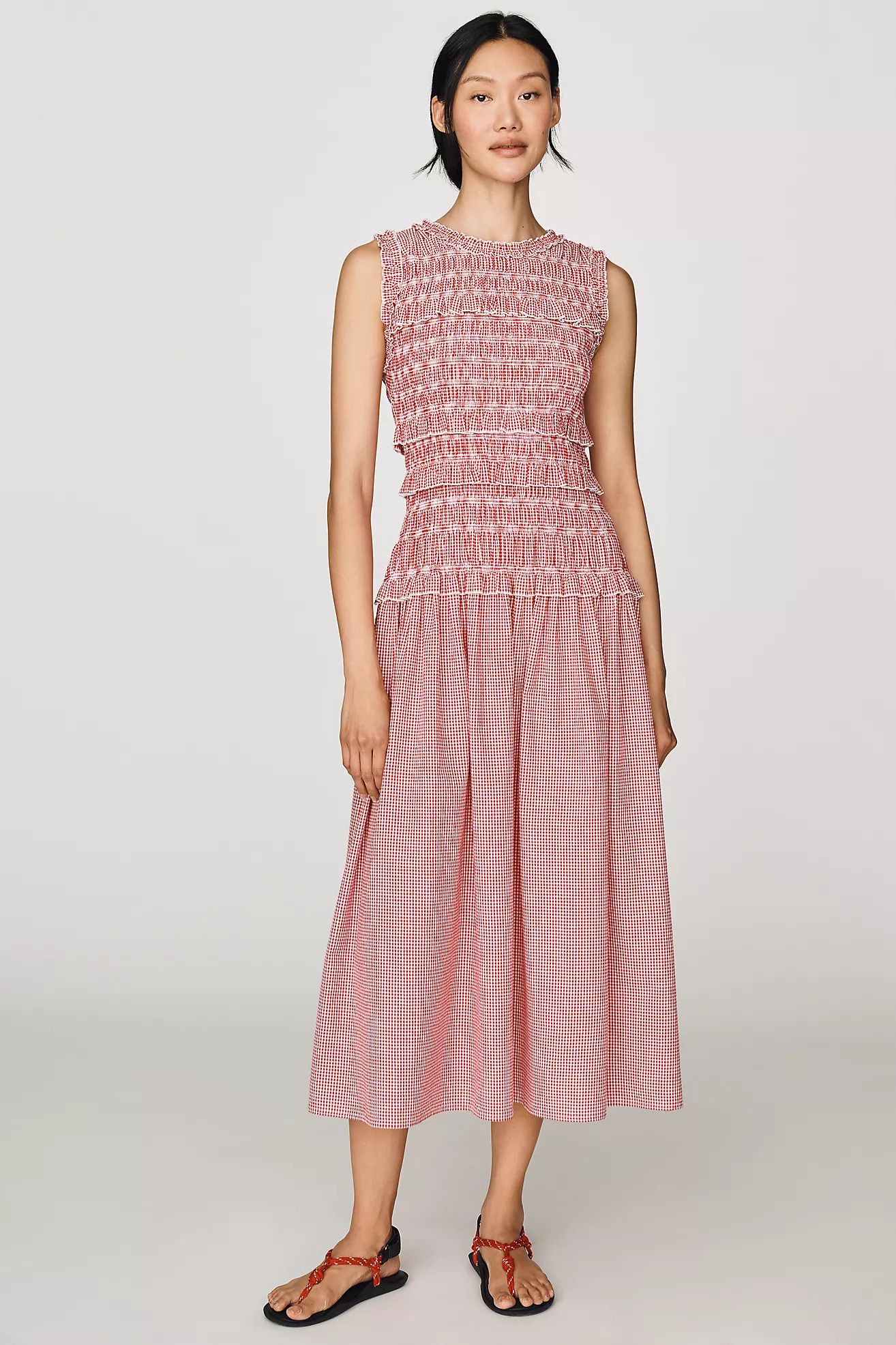 Rowing Blazers Smocked Cotton Dress | Anthropologie (US)
