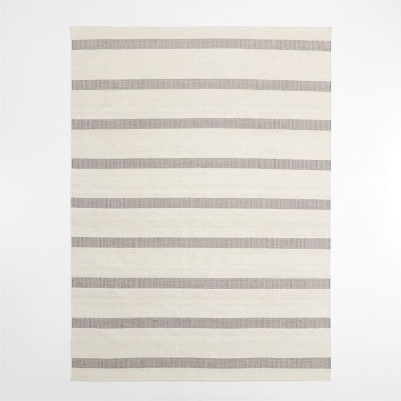 Newport Performance Wool-Blend Handwoven Iron Grey Area Rug 9'x12' | Crate & Barrel | Crate & Barrel