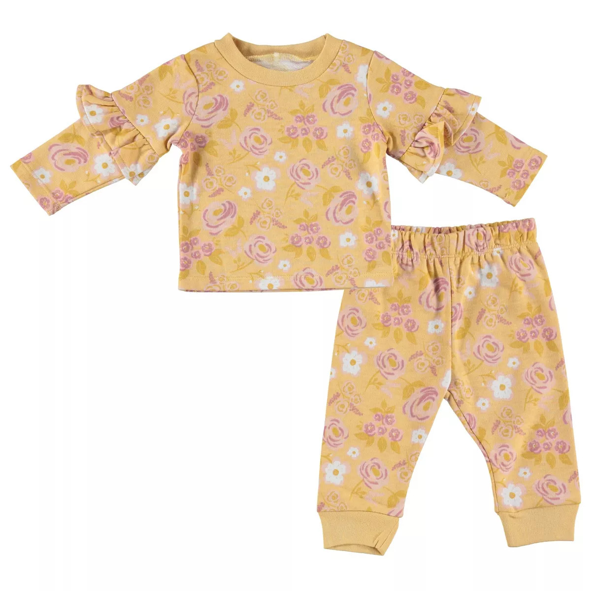 Chick Pea Baby Girl Layette Long Sleeve Newborn bodysuit and Pants Jogger Set | Target