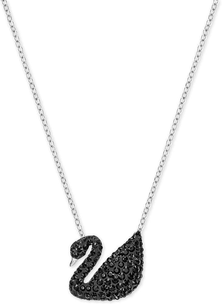 Swarovski Iconic Swan Pendant Necklace Black/Teal One Size | Amazon (US)