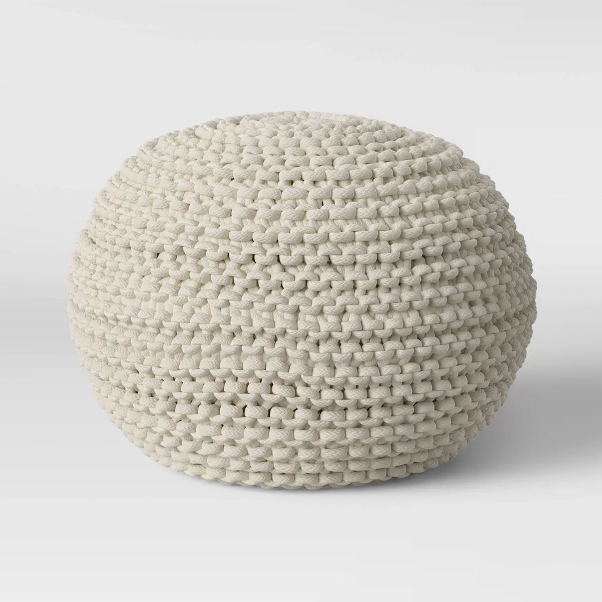 Cloverly Chunky Knit Pouf Cream - Threshold™ | Target