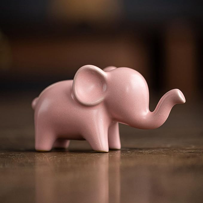 OwMell Good Luck Elephant Decor for Home, Small Ceramic Elephant Statue Figurine for Home Decor -... | Amazon (US)