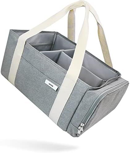 Wooni Premium Baby Diaper Caddy - Nursery Storage Bin with Insulated Pocket - Multifunctional Car Or | Amazon (US)