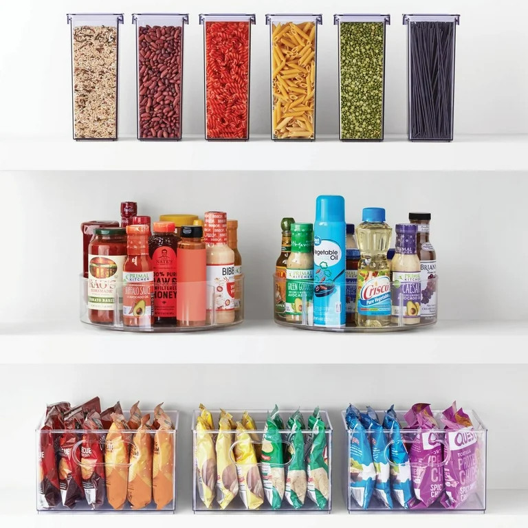 The Home Edit Clear Plastic High Wall Turntable with Removable Dividers, 12" x 12" x 3.5" | Walmart (US)