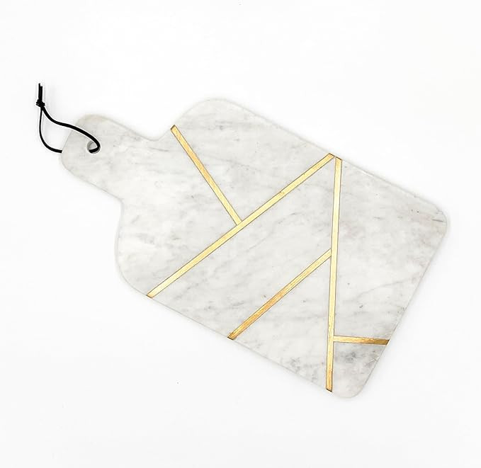 Marble and Brass Paddle Cheese Board | Stylish Entertaining Essential for Creative Hosts | Elegan... | Amazon (US)