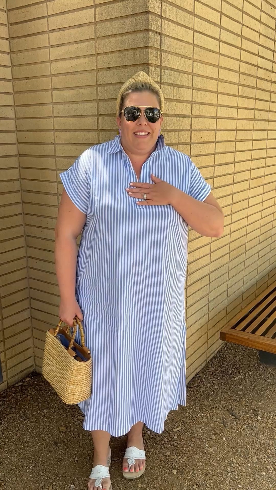 Runs generously, I'm wearing the xl but there's also a 1x/2x3x option. Easy throw over caftan style dress I bought at @dillards 

#LTKootd #LTKSeasonal #LTKPlusSize