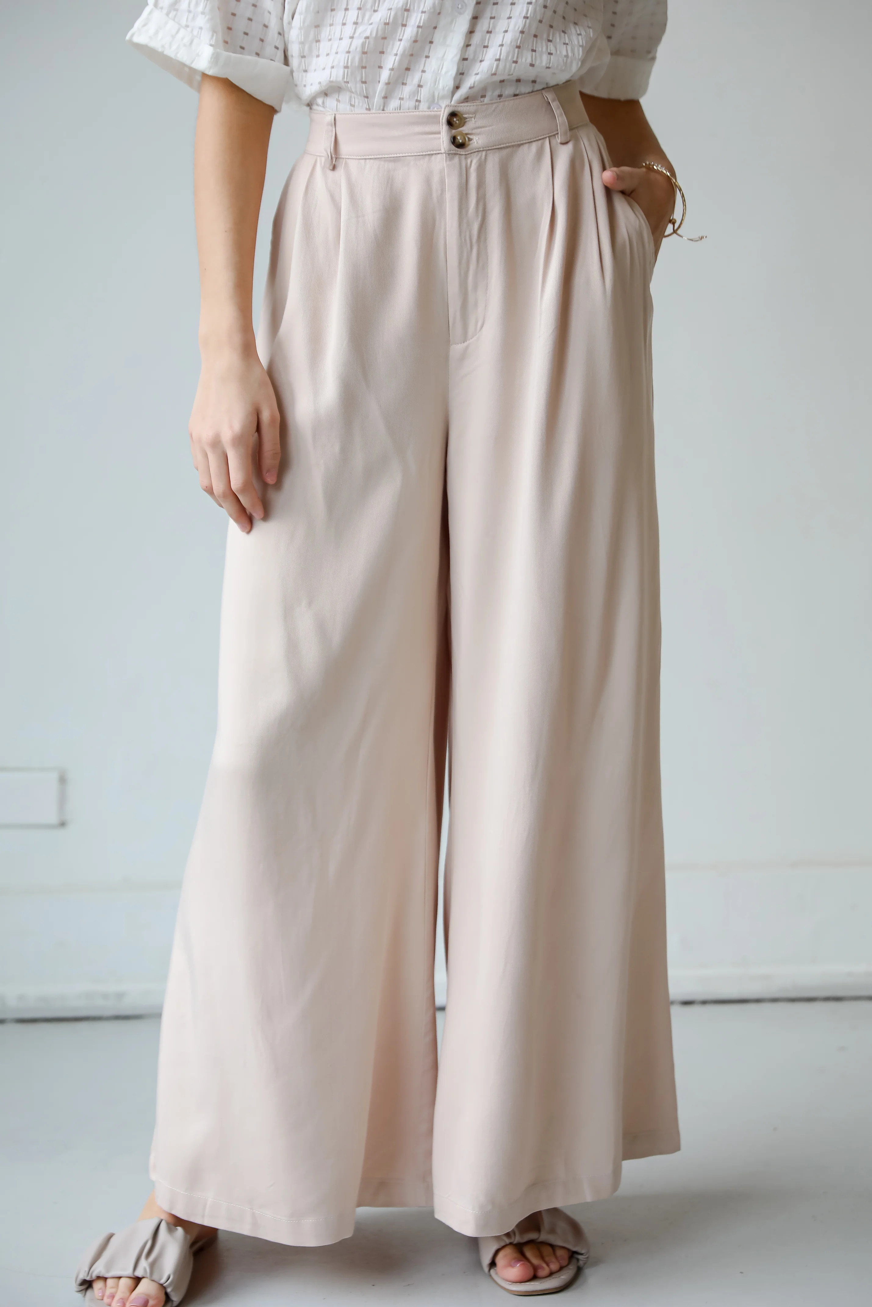FINAL SALE - Confident Appeal Taupe Trouser Pants | Dress Up