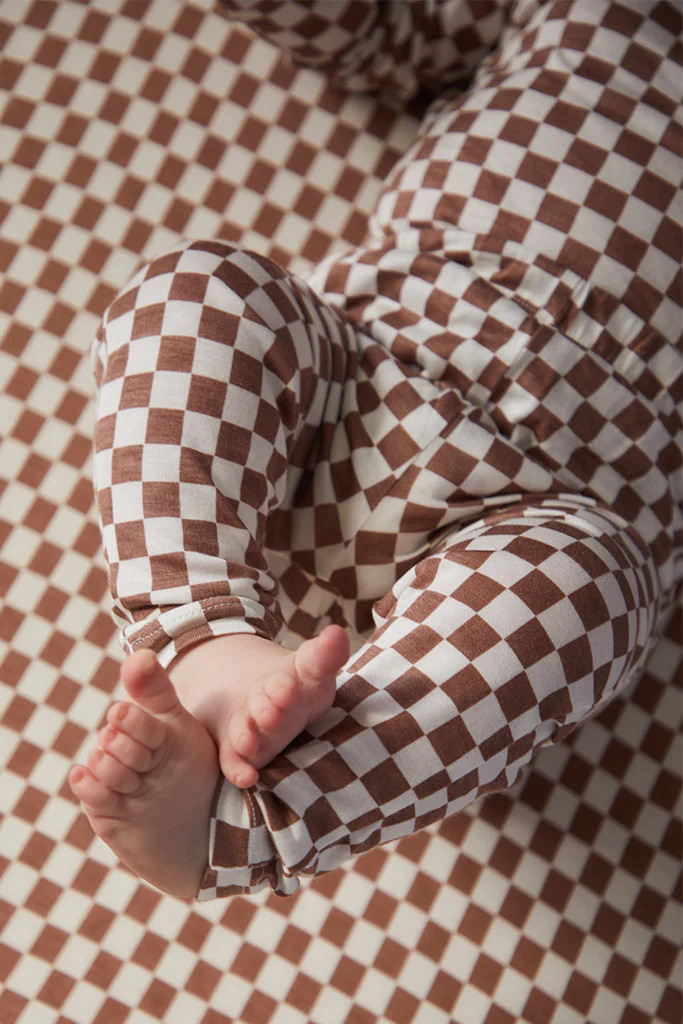 Mocha Chequer Sleeper | Solly Baby