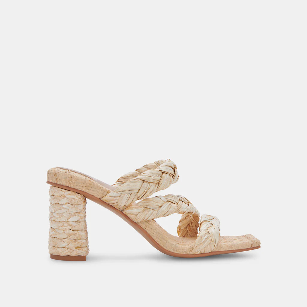 PANG HEELS LT NATURAL RAFFIA | DolceVita.com