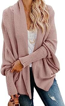 Mafulus Womens Cardigan Sweaters Oversized Open Front Batwing Chunky Knit Outwear at Amazon Women... | Amazon (US)