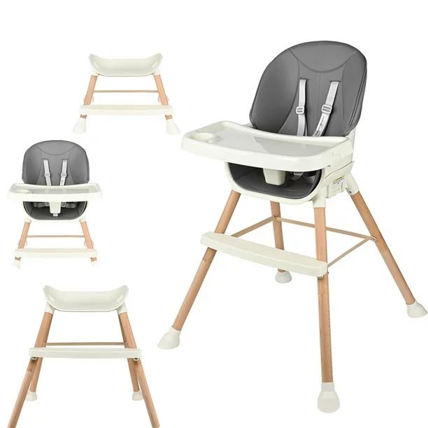 4 in 1 Baby High Chair, Toddler Chair Infant Dining Booster High Stool with 5-Point Seat Belt and... | Walmart (CA)