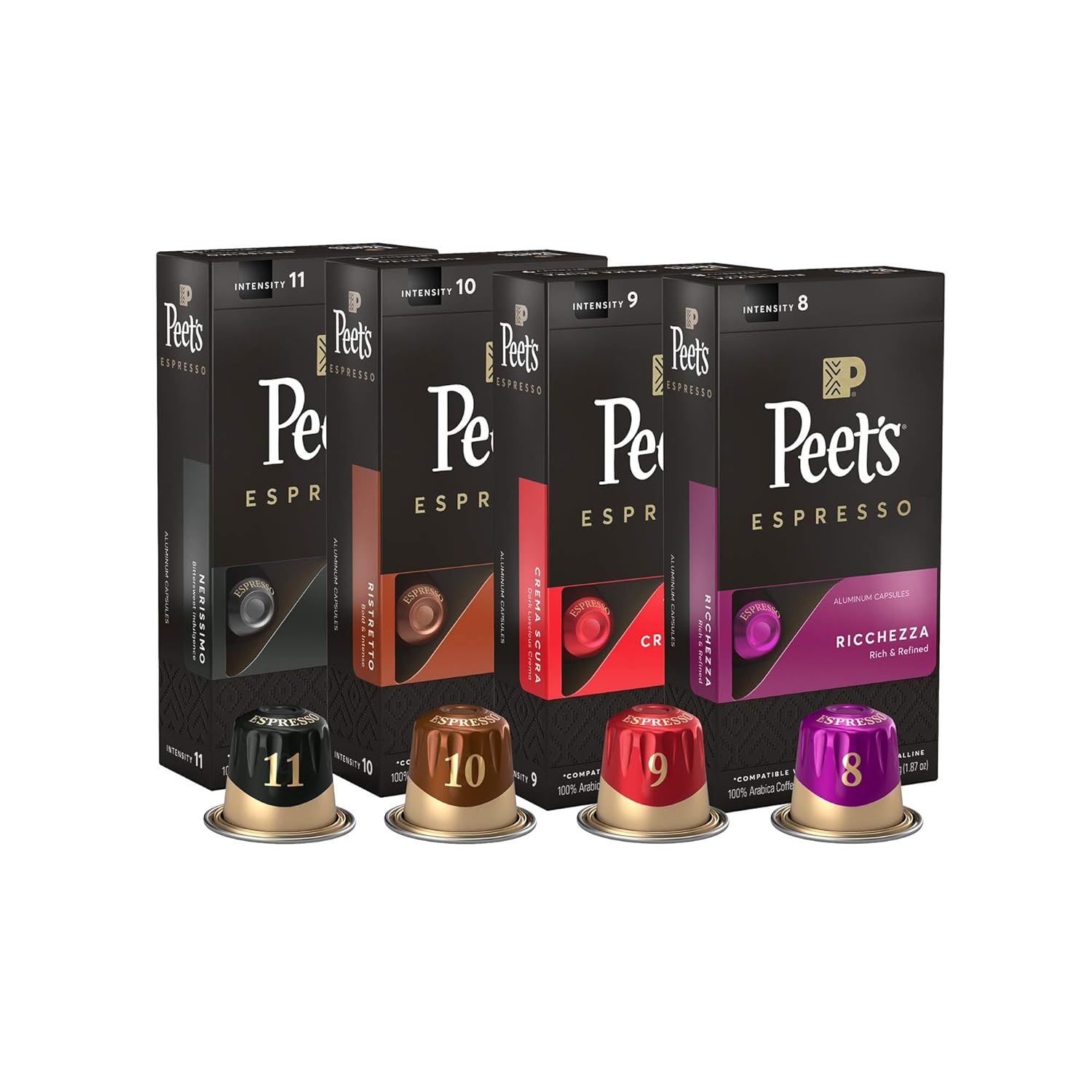 Peet's Coffee Espresso Capsules Variety Pack, 40 Count Single Cup Coffee Pods, Compatible with Ne... | Amazon (US)