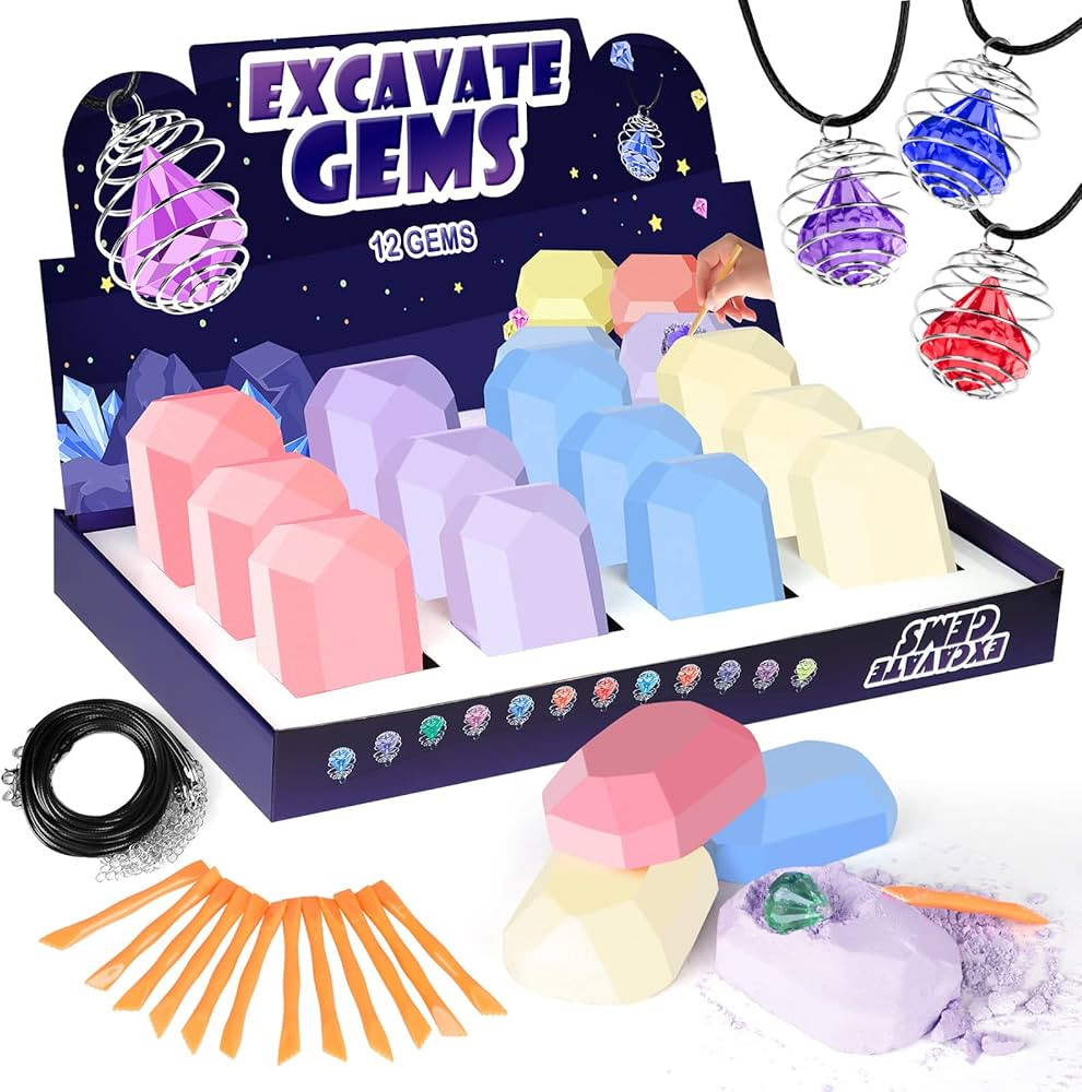 SEKEAHU Gemstone Dig Kit, 12 Gems Montessori Educational Toys, Easter Gifts for Kids, Crystals Ex... | Amazon (CA)