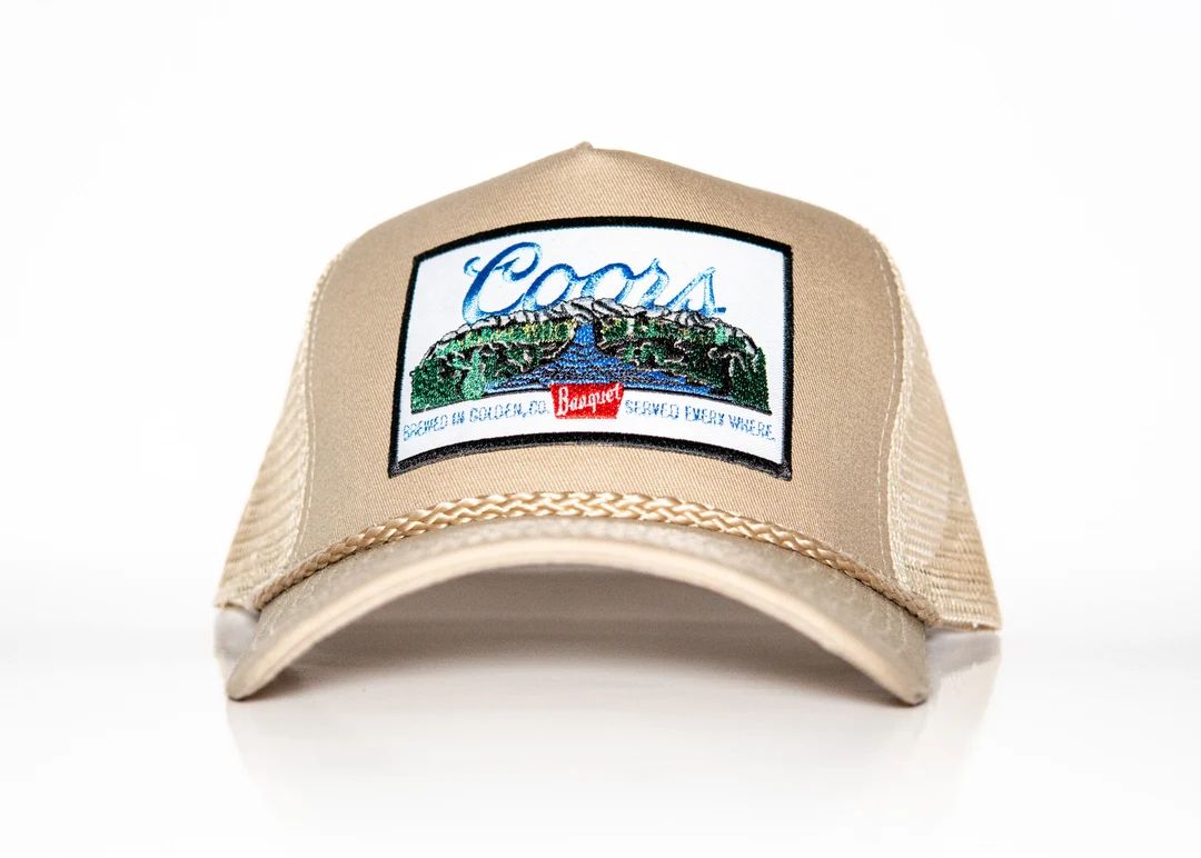 Coors Mountain Landscape Patch on Fitted Structure Trucker Vintage Rope Snapback | Etsy (US)