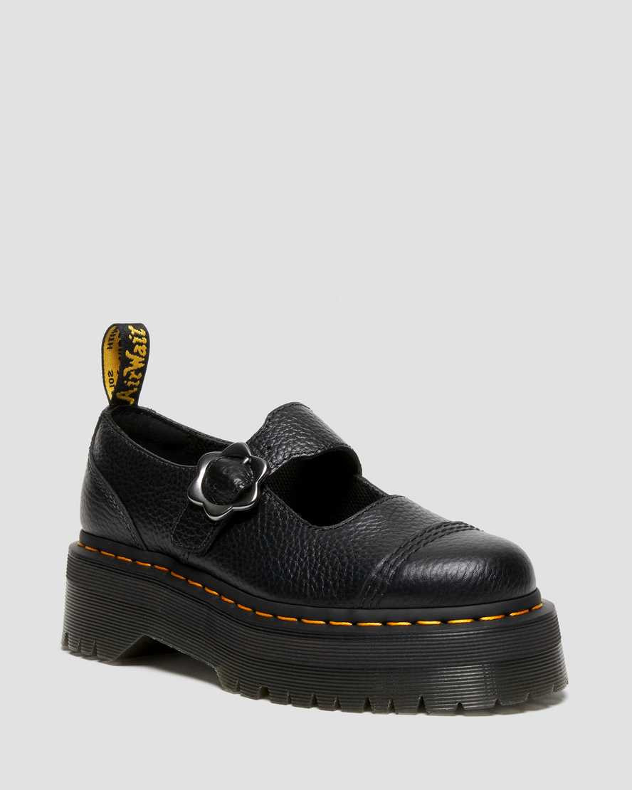 DR MARTENS Addina Flower Buckle Leather Platform Shoes | Dr Martens (UK)