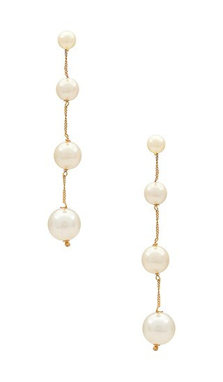 Jasmin Drop Earrings in Gold & Pearl | Revolve Clothing (Global)