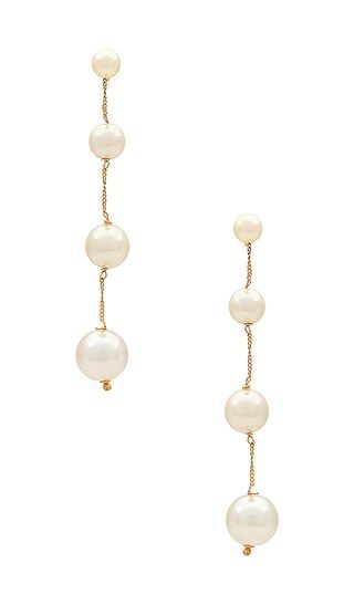 Jasmin Drop Earrings in Gold & Pearl | Revolve Clothing (Global)