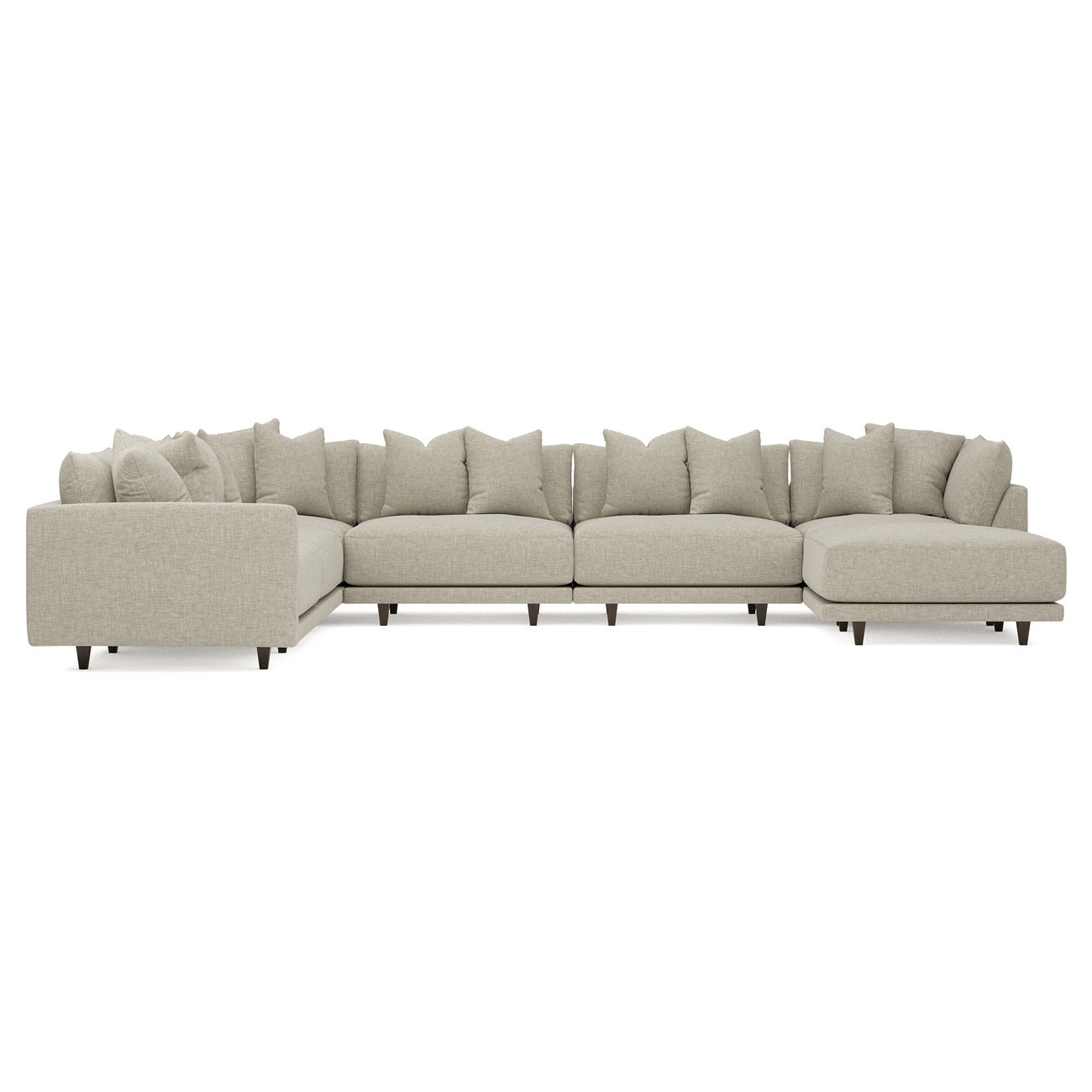 Toulouse Baby Fawn Performance Modular 7-Piece Corner Sectional With Ottoman - Right End - 166 | Kathy Kuo Home