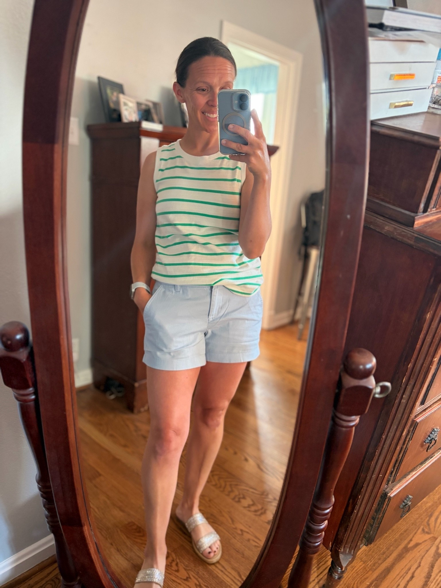 Summer outfit - ON SALE- the length of these 3.5” shorts is great, I also grabbed them in white, and the tops are a bit thicker than a typical tank, which I really like.  


#LTKSaleAlert #vacationoutfit #summer #salefinds #budgetfriendly #tanktop #chinoshorts @jcrew 

#LTKSeasonal #LTKU #LTKOver40