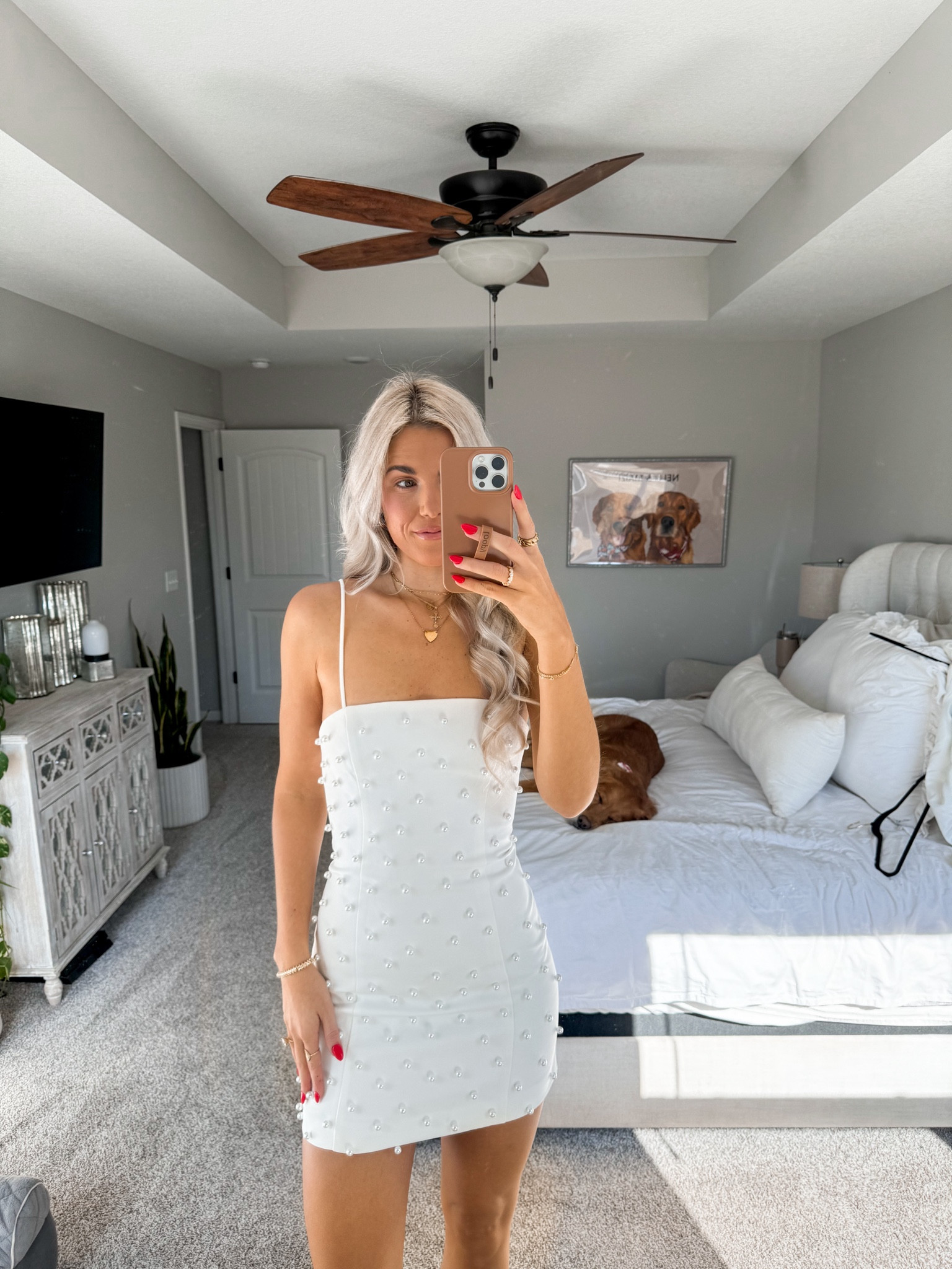 size 4 in the pearl dress! comes with a matching blazer (size down in blazer) 

#LTKstyletip #LTKwedding #LTKSeasonal