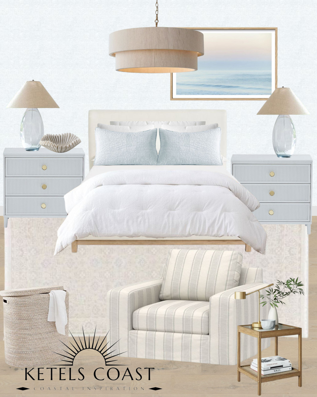Breezy blues, natural textures, and timeless neutrals—because every home deserves a touch of the coast.🌊✨

Coastal Home | Coastal Decor | Coastal Bedroom | Modern Coastal Home | Coastal Furniture | Accent Chair | Bedroom Chair | Ava Ketels | Ketels Coast | Blue Nightstands | Nightstands | Table Lamps | Bedroom Chandelier | Chandelier | Side Table | Hamper | Coastal Artwork | Master Bedroom | White Blue Rug | Coastal Rug | Bedroom Rugs | Rugs | Blue Bedroom | Coastal Cowgirl 

#LTKStyleTip #LTKFamily #LTKFindsUnder100 #LTKHome  

 #LTKMostLoved #LTKSaleAlert #LTKFindsUnder50