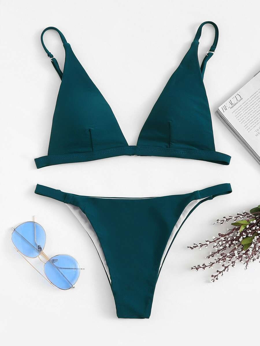 Triangle Top With Tanga Bikini Set | SHEIN