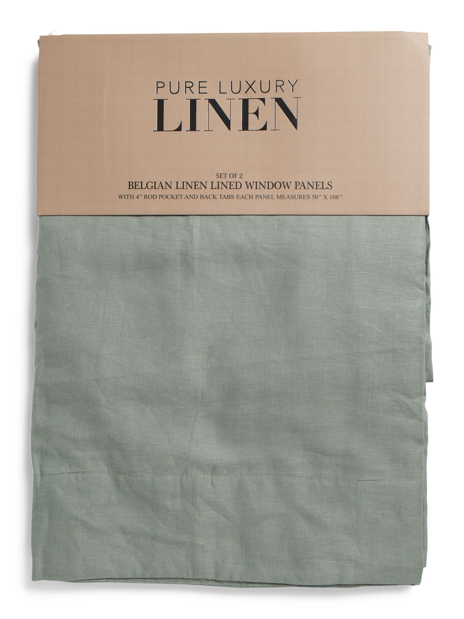 50x108 Linen Set Of Two Sage Green Lined Window Panels | TJ Maxx