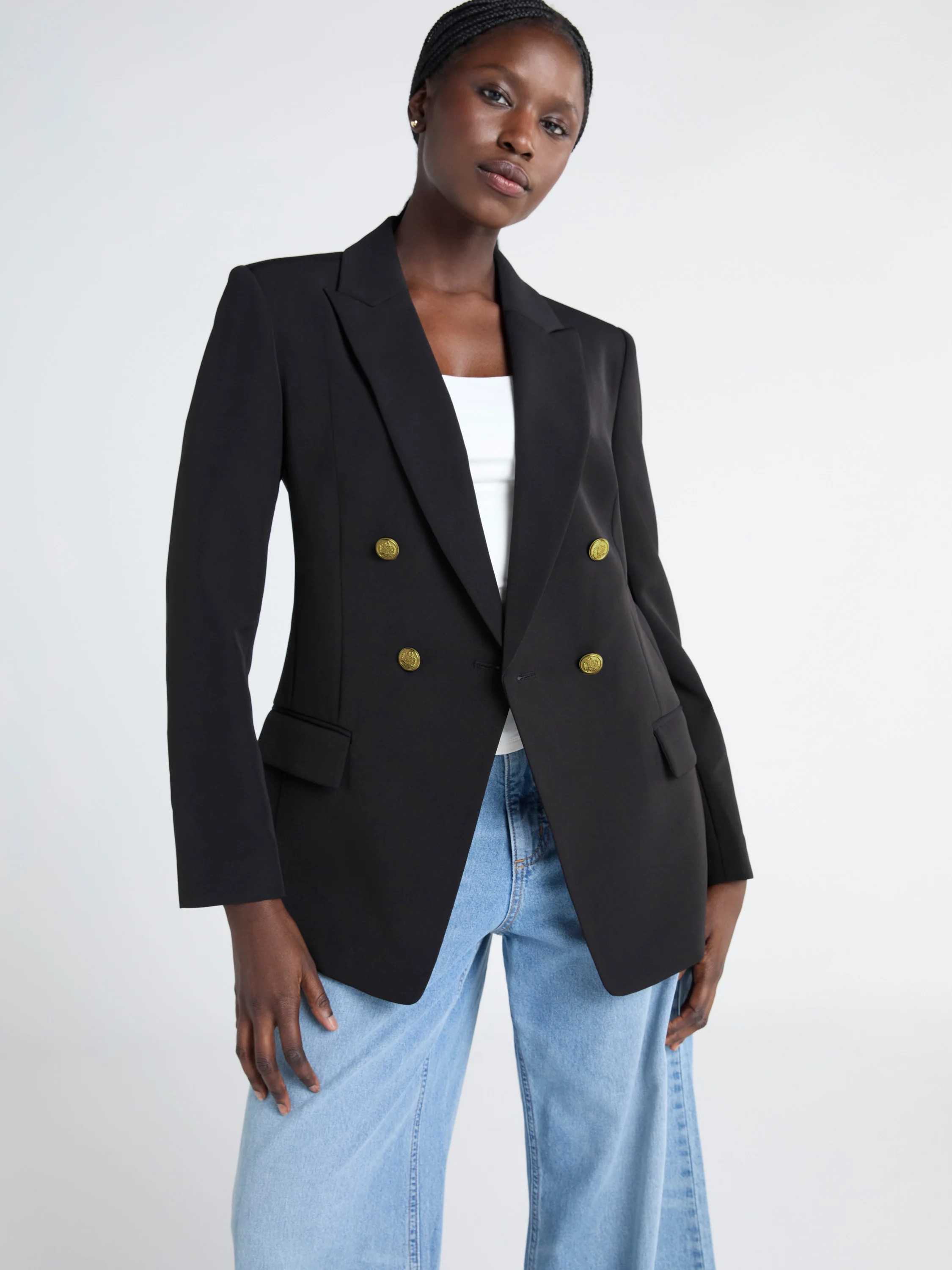 Scoop Women's Slim Fit Double Breasted Blazer, Sizes XS-XXL | Walmart (US)