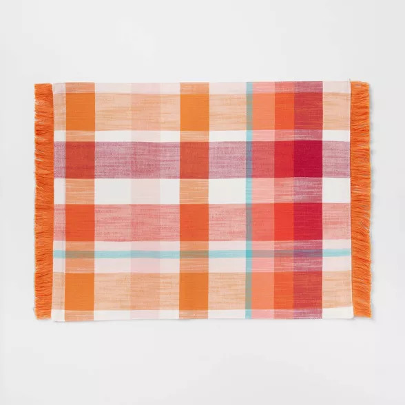 Cotton Plaid Placemat Orange - Opalhouse™ | Target