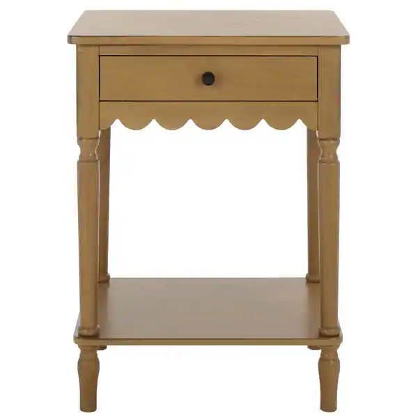 SAFAVIEH Haven Farmhouse 1-Drawer Accent Table - 19"W x 16"D x 26"H - Bed Bath & Beyond - 4256733... | Bed Bath & Beyond