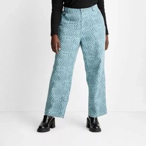 💜3/$20[B4] NWT Future Collective Women's Mid Rise Straight Leg Checkered Jeans | Poshmark