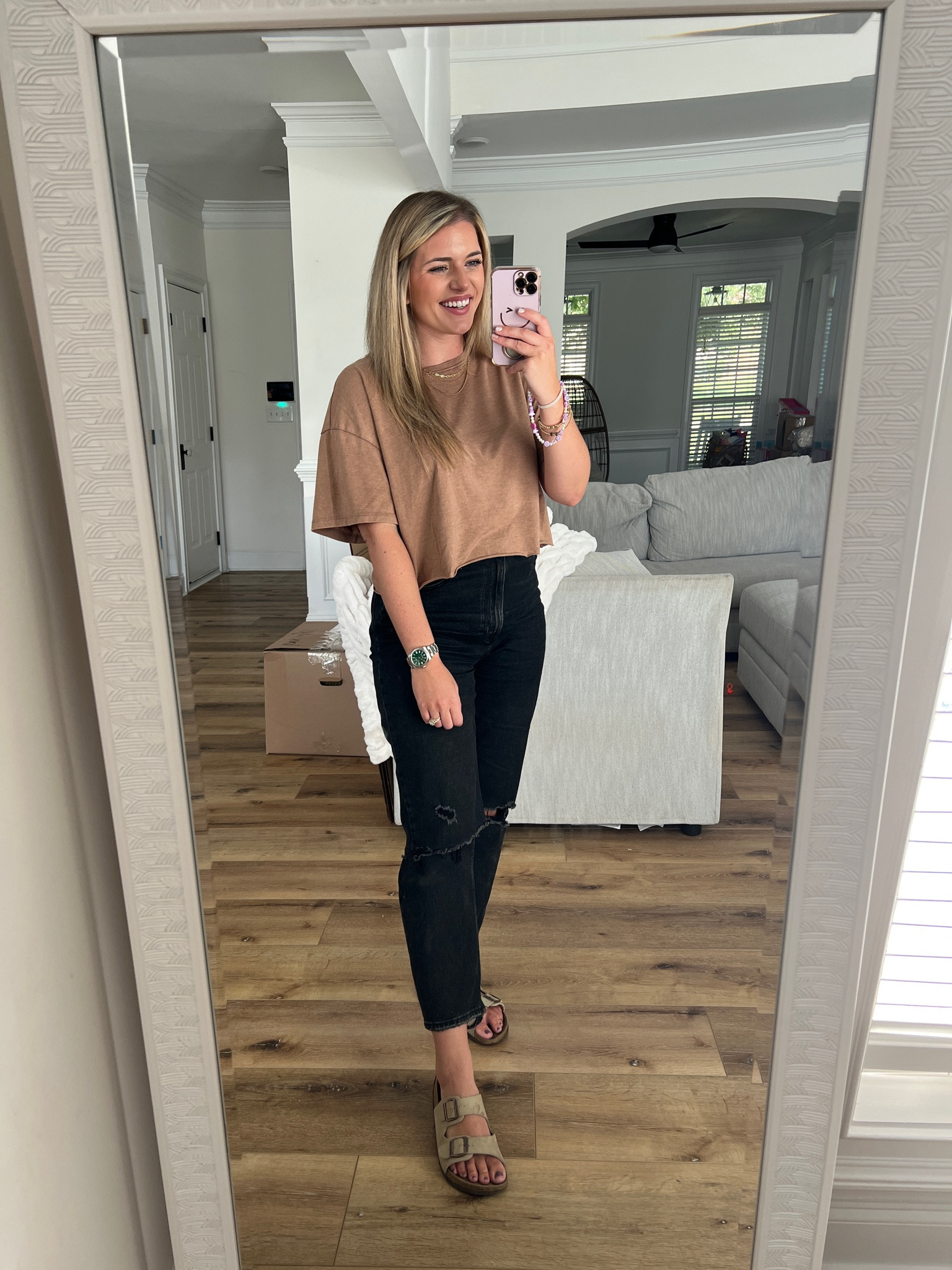 OOTD! Tee is so comfy & oversized! TTS but I sized up 1 to the L for a more oversized fit
Jeans tts 29 reg 
Sandals tts

#LTKsalealert #LTKshoecrush #LTKunder50