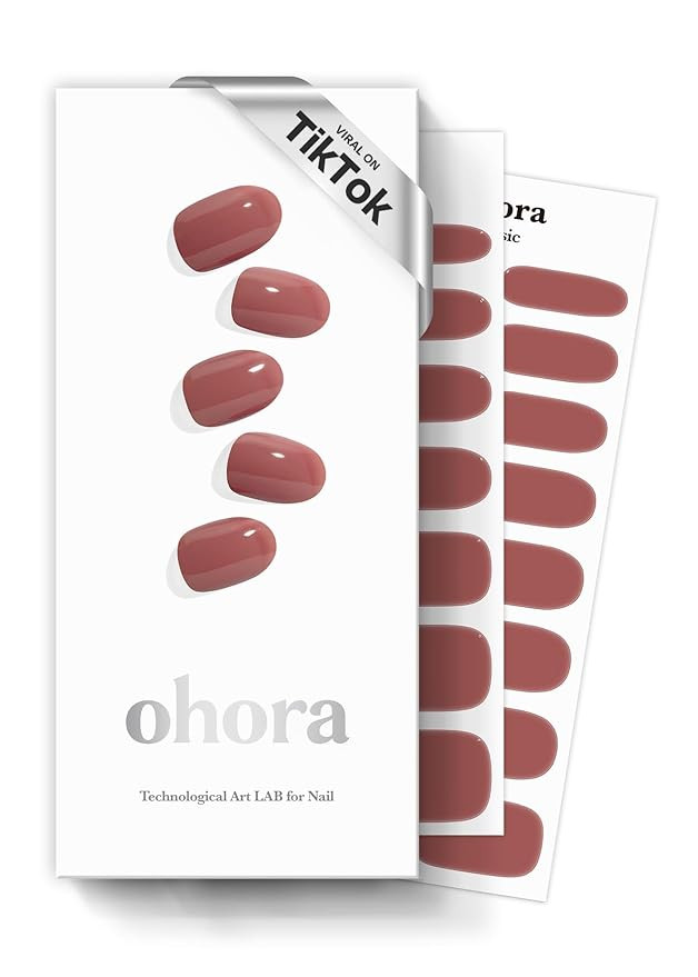 ohora Semi Cured Gel Nail Strips (N Cream Rose) - Brown, Solid, Works with Any UV/LED Lamps, Salo... | Amazon (US)