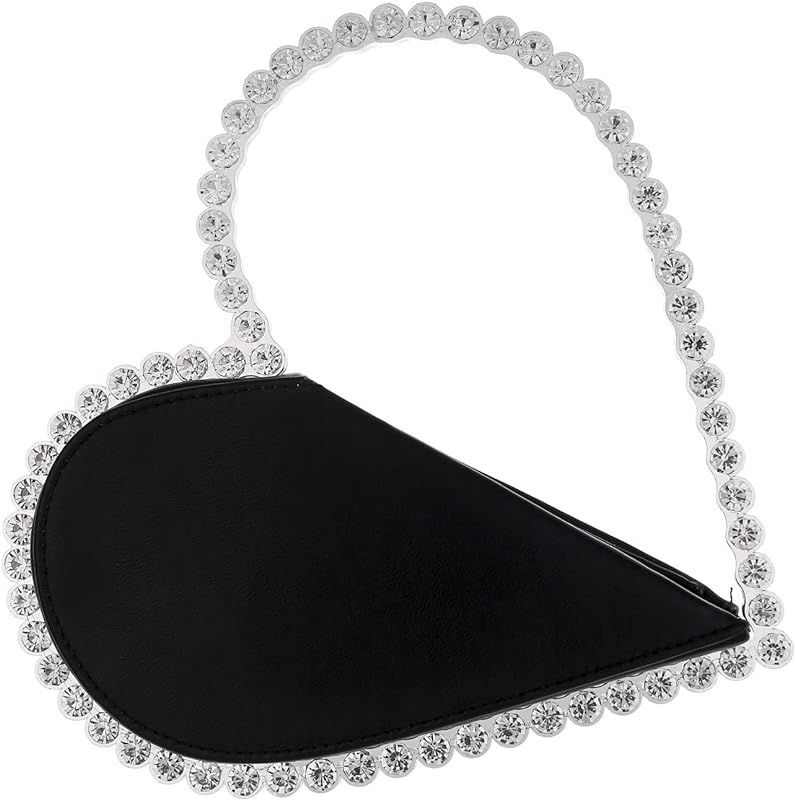 Women's Evening Clutch Bag, Heart Shape Rhinestone Diamond Clutch Purse Wedding Party Purse Handb... | Amazon (US)