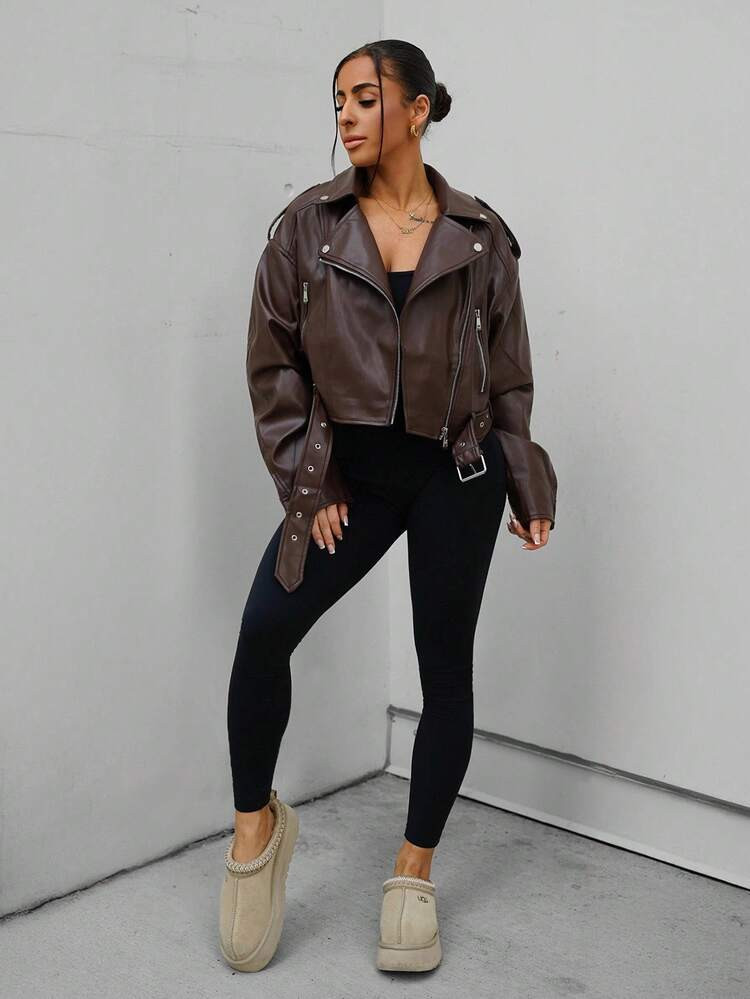 SAYEHFBABY Women's Solid Color Minimalist Casual Long Sleeve Jacket Fall Winter Cloth For Women | SHEIN