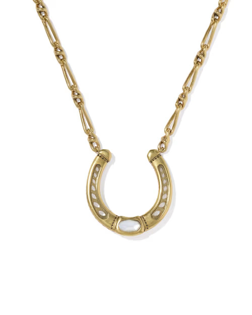 Noble Horseshoe Vintage Gold Large Long Pendant | Kendra Scott