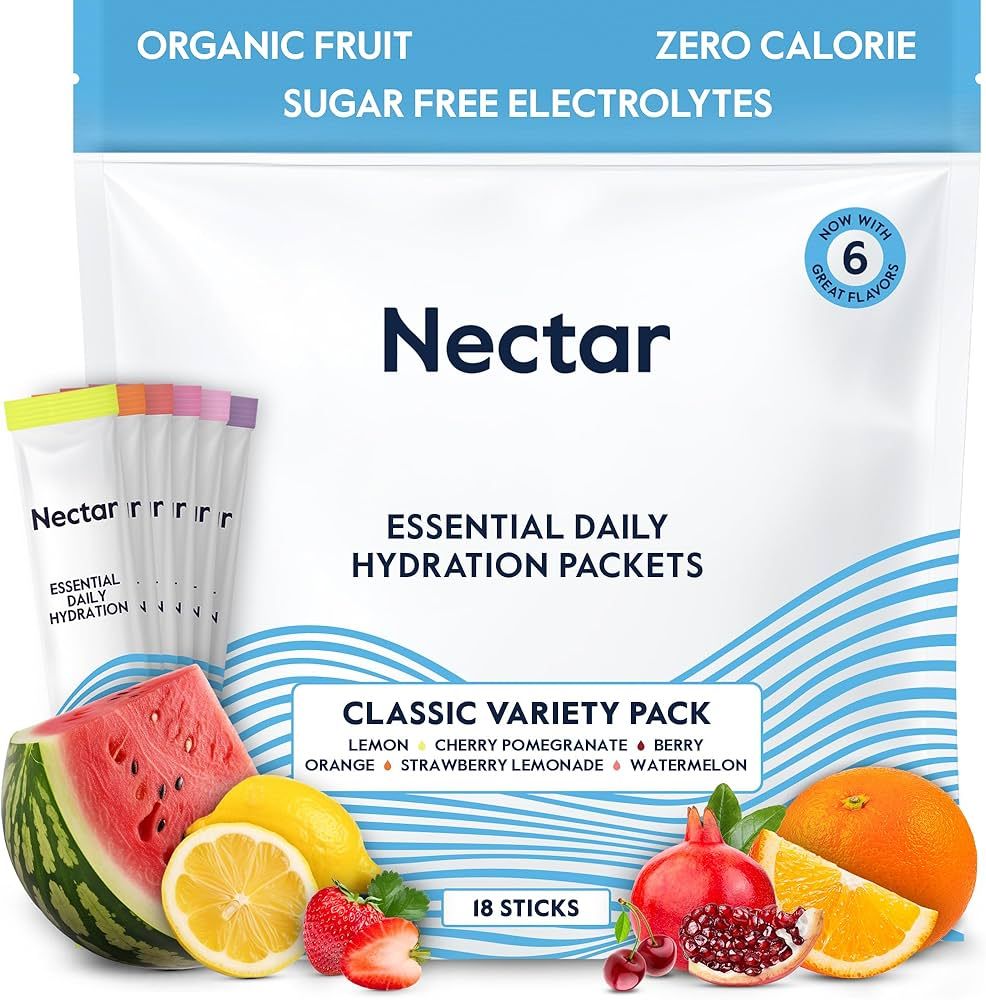 Nectar Hydration Packets - Electrolytes Powder Packets - No Sugar or Calories - Organic Fruit Liq... | Amazon (US)